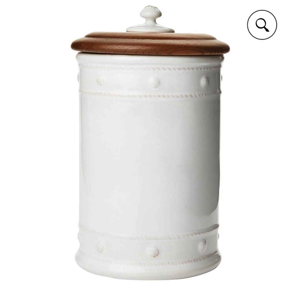 Juliska 11.5” Canister with Wooden Lid - Whitewash